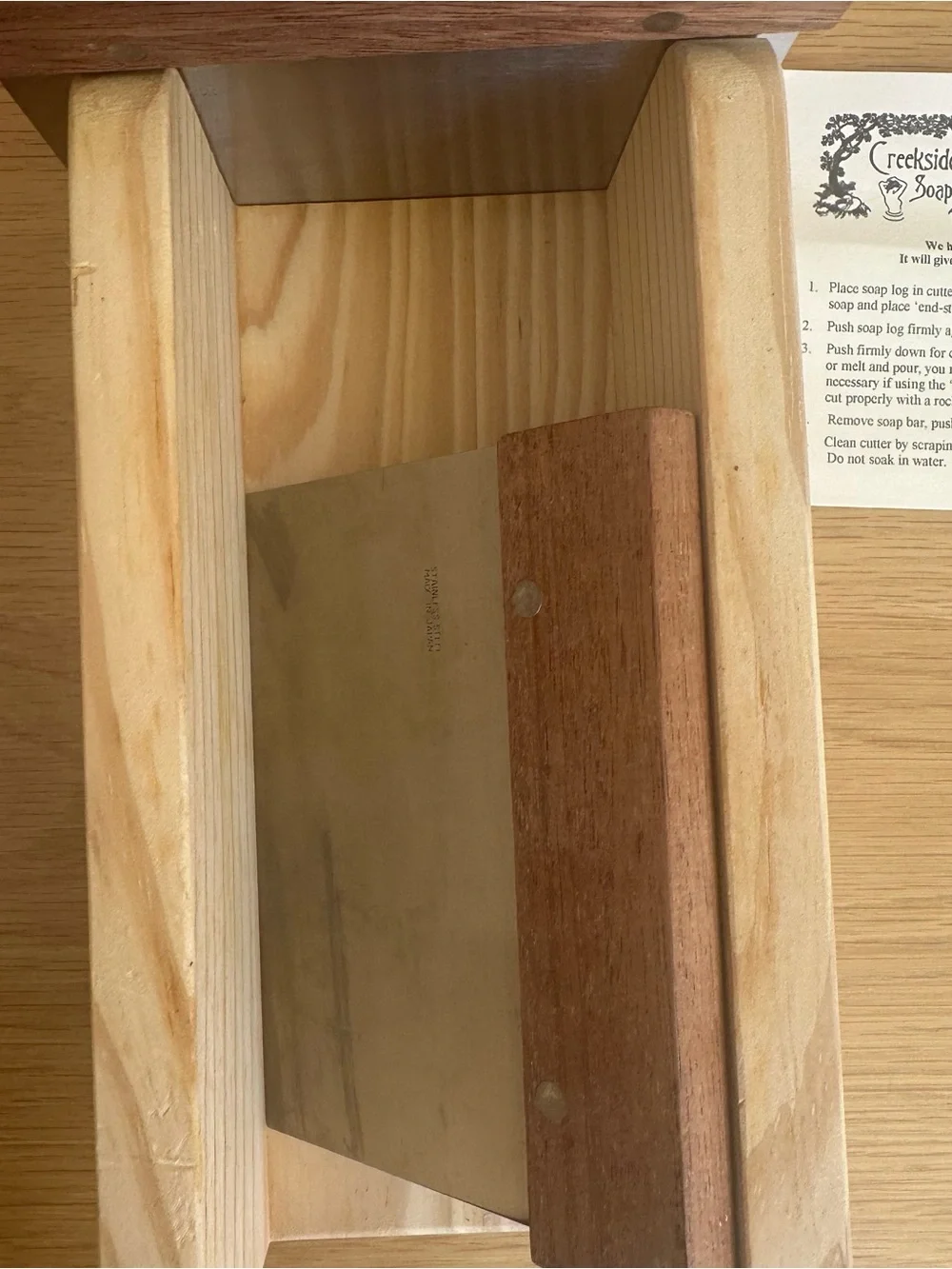 Creekside Soaf Loaves Cutter Wooden 2 Metal Saw Guide Box for Soap Loaves